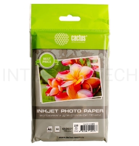 Фотобумага Cactus CS-GA623050ED A6/230г/м2/50л./белый глянцевое для струйной печати