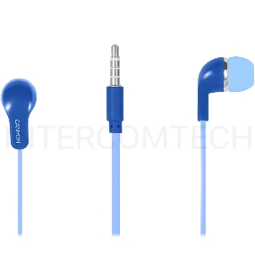 Наушники CANYON Stereo Earphones with inline microphone, Blue, cable length 1.2m, 20*15*10mm, 0.013kg