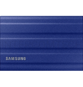 Накопитель  Samsung External SSD T7 Shield, 2TB, Type C-to-C/A, USB 3.2 Gen2, R/W 1050/1000MB/s, IP65, 88x59x13mm, 98g, Blue (12 мес.)