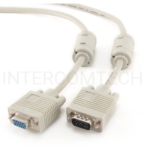 Кабель Gembird/Cablexpert CC-PVGAX-6, Кабель удлинитель VGA Pro , 1.8м, 15M/15F,  экран, феррит. кольца 