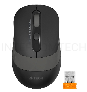 Мышь A4Tech Fstyler FG10S черный/серый оптическая (2000dpi) silent беспроводная USB (4but)