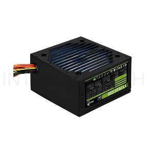 Блок питания Aerocool VX PLUS 500 RGB <500W, (20+4+4+4) pin, (6+2) pin, 3xSATA, 3xMolex, FDD, 12 см, подсветка, кабель п