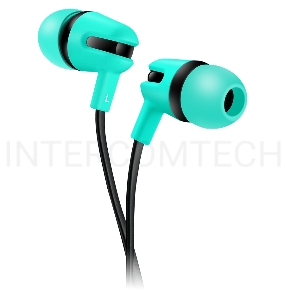 Наушники CANYON Stereo earphone with microphone, 1.2m flat cable, Green, 22*12*12mm, 0.013kg