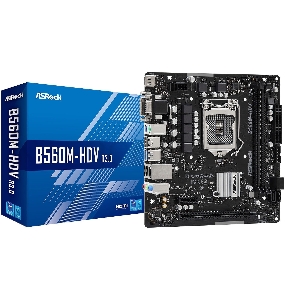 Материнская плата Asrock B560M-HDV R3.0 Soc-1200 Intel B560 2xDDR4 mATX AC`97 8ch(7.1) GbLAN+VGA+DVI+HDMI