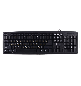 Клавиатура Gembird KB-8320U-Ru_Lat-BL, черный, USB, кнопка переключения RU/LAT,104 клавиши