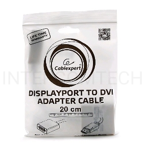 Переходник DisplayPort - DVI Cablexpert A-DPM-DVIF-002-W, 20M/19F, белый, пакет