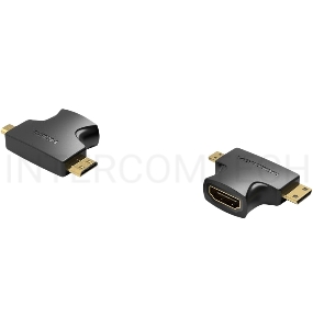 Адаптер-переходник Vention HDMI 19F/Mini HDMI+Micro HDMI