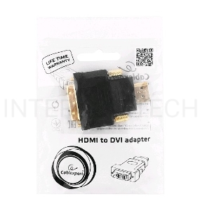 Переходник Gembird/Cablexpert Переходник HDMI-DVI  19M/19M(папа-папа), золотые разъемы  A-HDMI-DVI-1