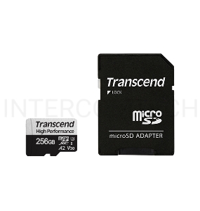 Карта памяти Transcend 256GB microSDXC Class 10 UHS-I U3 V30 A2 R100, W85MB/s with SD adapter