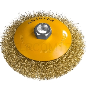 Кордщетка STAYER PROFESSIONAL 35133-125  коническая М14 витая латунь/сталь 0.3мм d125мм