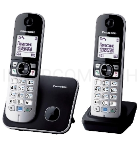 Телефон Panasonic KX-TG6812RU черный (труб. в компл.:2шт) АОН