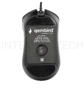 Мышь игровая Gembird MG-580, USB, 3200DPI, 6кнопок+колесо-кнопка, кабель тканевый 1.8 м