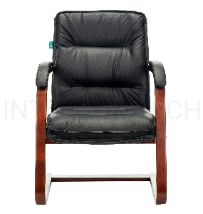 Кресло Бюрократ T-9927WALNUT-AV черный кожа полозья дерево