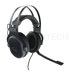 Гарнитура игровая Gembird MHS-G700U, черный, мембрана 53мм, металический корпус, съемный микрофон, регулировка громкости, отключение микрофона, кабель тканевый 2,5м
