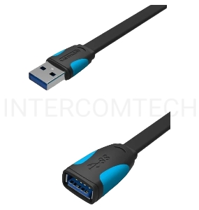 Кабель-удлинитель Vention USB 3.0 AM/AF - 1,5м плоский VAS-A13-B150
