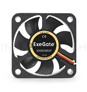 Вентилятор ExeGate EX05010S2P, 50x50x10 мм, подшипник скольжения, 2pin, 4500RPM, 24dBA