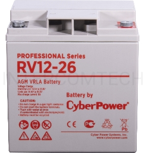 Аккумуляторная батарея PS CyberPower RV 12-26 / 12 В 26 Ач Battery CyberPower Professional series RV 12-26 / 12V 26 Ah