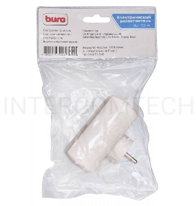 Сетевой разветвитель Buro BU-PS2-W (2 розетки) белый (пакет ПЭ)