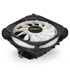 Кулер ExeGate EX286157RUS Dark Magic EE126R-PWM.RGB (Al black coating, LGA775/1150/1151/1155/1156/1200/AM2/AM2+/AM3/AM3+/AM4/FM1/FM2/754/939/940, TDP 95W, Fan 120mm, PWM, 900-2000RPM, Hydro bearing, 4pin, 11-24db, 410г, черный, RGB подсветка, с термопасто