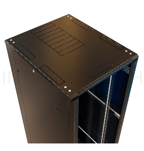 Шкаф серверный WRline (WR-TT-4288-AS-RAL9004) напольный 42U 800x800мм пер.дв.стекл задн.дв.стал.лист 2 бок.пан. 800кг черный 710мм 2055мм IP20 сталь