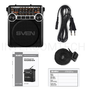 Радиоприемник АС SVEN SRP-355, черный (3 Вт, FM/AM/SW, USB, SD/microSD, фонарь, встроенный аккумулятор) АС SVEN SRP-355, черный (3 Вт, FM/AM/SW, USB, SD/microSD, фонарь, встроенный аккумулятор)