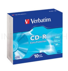 Диск CD-R Verbatim 700Mb 52x Slim case (10шт) (43415)