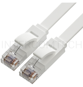 Патч-корд Greenconnect PROF плоский прямой 1.5m, UTP медь кат.6, белый, 30 AWG, ethernet high speed 10 Гбит/с, RJ45, T568B, GCR-51788