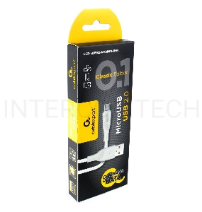 Кабель USB 2.0 Cablexpert CCB-mUSB2-AMBMO1-1MW, AM/microB, издание Classic 0.1, длина 1м, белый, блистер