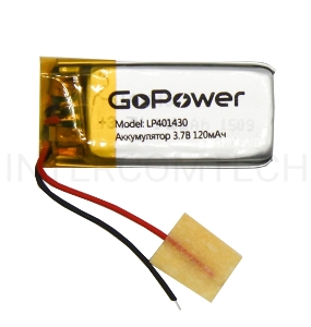 Аккумулятор Li-Pol GoPower LP401430 PK1 3.7V 120mAh (1/10/250)
