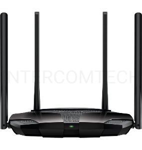 Двухдиапазонный роутер MERCUSYS AX3000 Wi-Fi 6, до 574 Мбит/с на 2,4 ГГц + до 2402 Мбит/с на 5 ГГц,  4 фиксированные внешние антенны, 3 гигабитных порта LAN, 1 гигабитный порт WAN