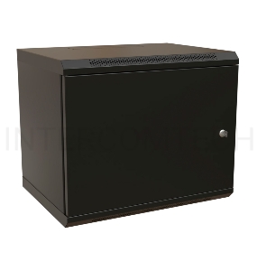 Шкаф коммутационный WRline (WR-TW-1266-SR-RAL9004) настенный 12U 600x600мм пер.дв.металл 2 бок.пан. 60кг черный 520мм 650мм IP20 сталь