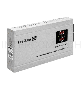 Стабилизатор напряжения ExeGate Master Turbo AVS-2000 (2000ВА, 100-265В, цифр. индикация вход/вых. напряжения, 220В±8%, КПД 98%, 5 уровней защиты, задержка, усиленный метал.корпус, евророзетка, RTL)