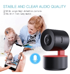 Камера MOES Smart camera WCM-P04 Wi-Fi with voice control, 2 МП, 345 град., до 128 Гб, 5В