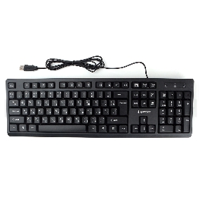 Клавиатура Gembird KB-8355U-BL, USB, черный, лазерная гравировка символов, кабель 1,85м