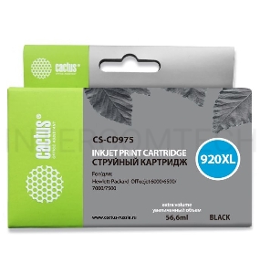 Картридж струйный Cactus CS-CD975 черный для №920XL HP Officejet 6000/6500/7000/7500 (56.6ml)