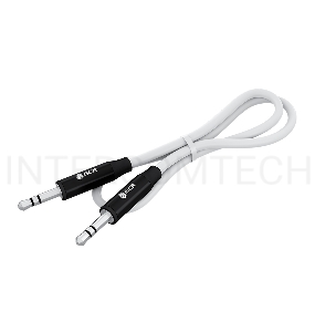 Кабель GCR  1.5m аудио jack 3.5mm/jack 3.5mm белый, AL case черный, M/M, GCR-54750