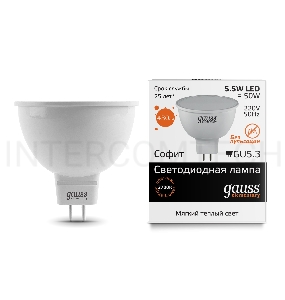 Лампа GAUSS LED Elementary 13516  MR16 GU5.3 5.5W 2700К  1/10/100