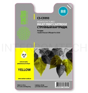 Картридж струйный Cactus CS-C9393 желтый для №88 HP Officejet Pro K550 (29ml)