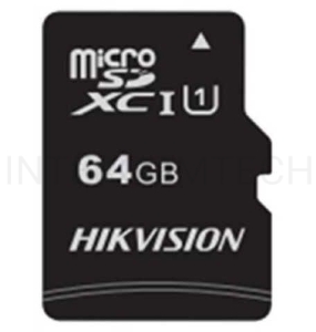 Флеш карта microSDHC 64GB Hikvision HS-TF-C1(STD)/64G/Adapter <HS-TF-C1(STD)/64G/Adapter>  (с SD адаптером) R/W Speed 92/30MB/s , V30