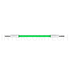 Кабель аудио GCR 1.5m jack 3,5mm/jack 3,5mm зеленый нейлон, белые коннекторы зеленая окантовка, ультрагибкий, 28 AWG, M/M, Premium, экран, стерео, GCR-AVC8262-1.5m