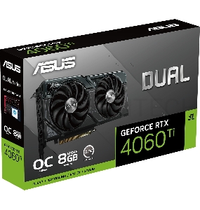 Видеокарта ASUS DUAL-RTX4060TI-O8G 8192Mb 128 GDDR6 2520/18000 HDMIx1 DPx3 HDCP Ret