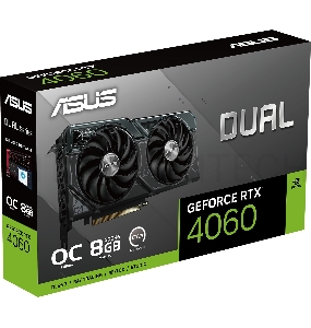 Видеокарта Asus DUAL-RTX4060-O8G PCI-E 4.0  RTX 4060 8192Mb 128 GDDR6 2505/17000 HDMIx1 DPx3 HDCP Ret