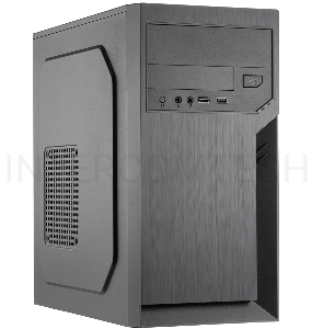 Корпус Foxline FL-702, mATX, 1x5.25EXT, 1x3.5EXT, 2x3.5INT, 2xUSB3.0, HDA, w/o FAN, w/450W ATX PSU, w/1.2m EU pwr cord