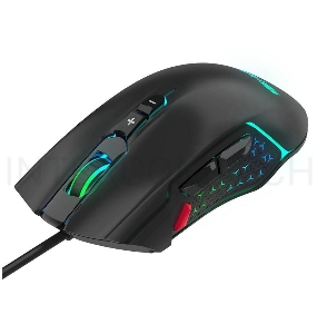 Мышь игровая HIPER DRAKKAR (GMUS-3000) Black USB {4000 dpi, 8 кнопок, USB кабель 1.6м, черный}