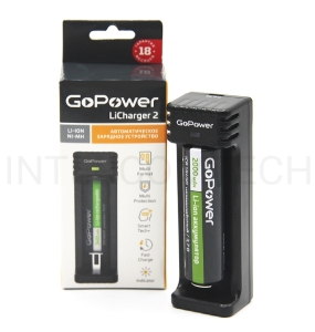 З/У для аккумуляторов GoPower LiCharger 2 Ni-MH/Ni-Cd/Li-ion/IMR 1 слот (1/100)