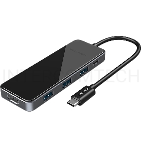 Мультифункциональный хаб Vention USB-C > HDMI v2.0/3xUSB 3.0 OTG/PD (THPBB)