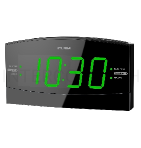 Радиобудильник Hyundai H-RCL238 черный LCD подсв:зеленая часы:цифровые FM