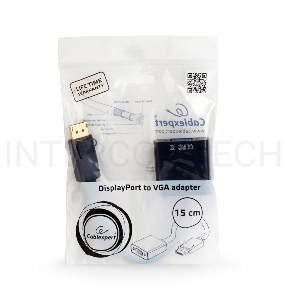 Переходник DisplayPort - VGA Cablexpert A-DPM-VGAF-02, 20M/15F, кабель 15см, пакет