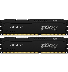Память оперативная Kingston 8GB 1600MHz DDR3 CL10 DIMM (Kit of 2) FURY Beast Black