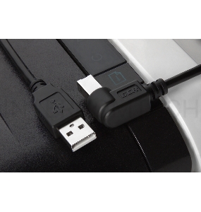 Кабель Greenconnect 3.0m USB 2.0, AM/BM угловой, черный, 28/28 AWG, экран, армированный, морозостойкий, GCR-UPC3M2-BB2S-3.0m